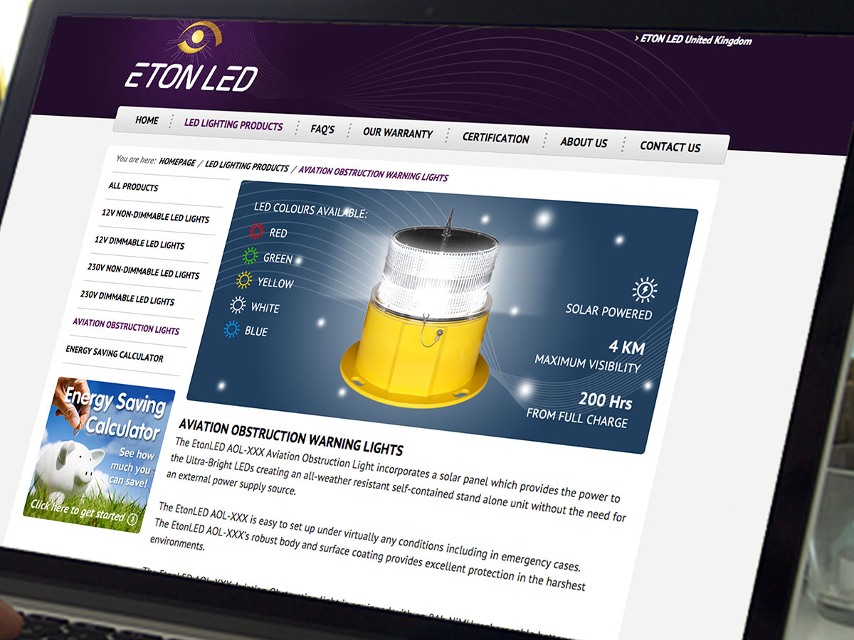 Eton LED Website Design