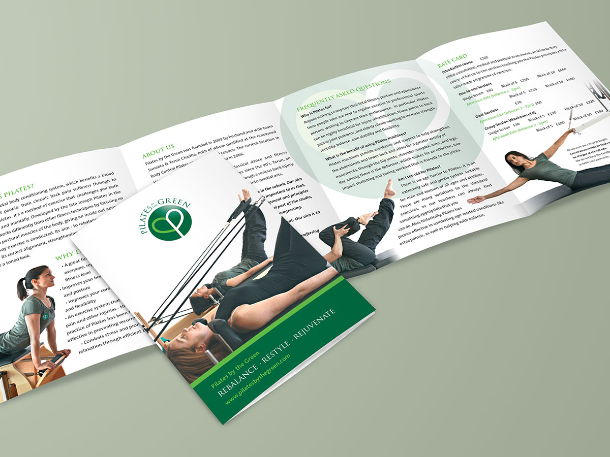 Pilates By The Green Leaflet Design